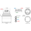 Moteur de translation pour pelle 20 à 25ton (30 + 22+8 trous) TOOMAT 18-CASE-9021 MTR-TOOMAT18-CASE-9021