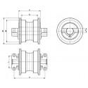 Galet inférieur ATLAS TEREX 1202 / 1204 / 1302 / 1304 / 1305 / 1404 / 1500 / 1504 / 1602,,, UF142C0E-ATLAS