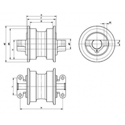 Galet inférieur CATERPILLAR 308 MONTAGE ACIER UF106C0E-CATERPILLAR 308